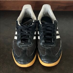 Adidas Black and White Sneakers with Gum Sole